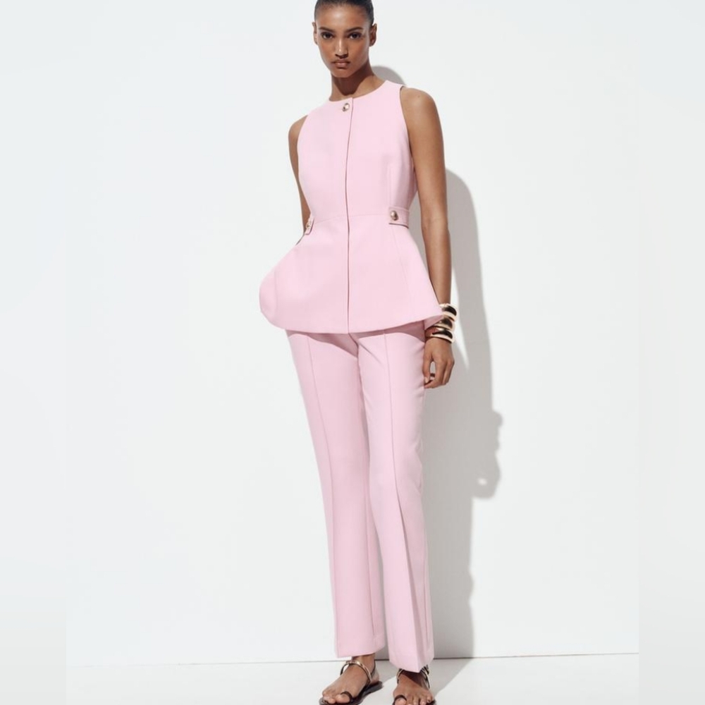 Zara 2pcs Peplum Vest + Flare Pants Co-ord Set - Picture 10 of 10